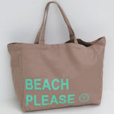 Canvas-Strandtasche Beach Please Taupe